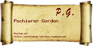 Pschierer Gordon névjegykártya