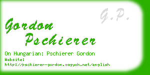 gordon pschierer business card